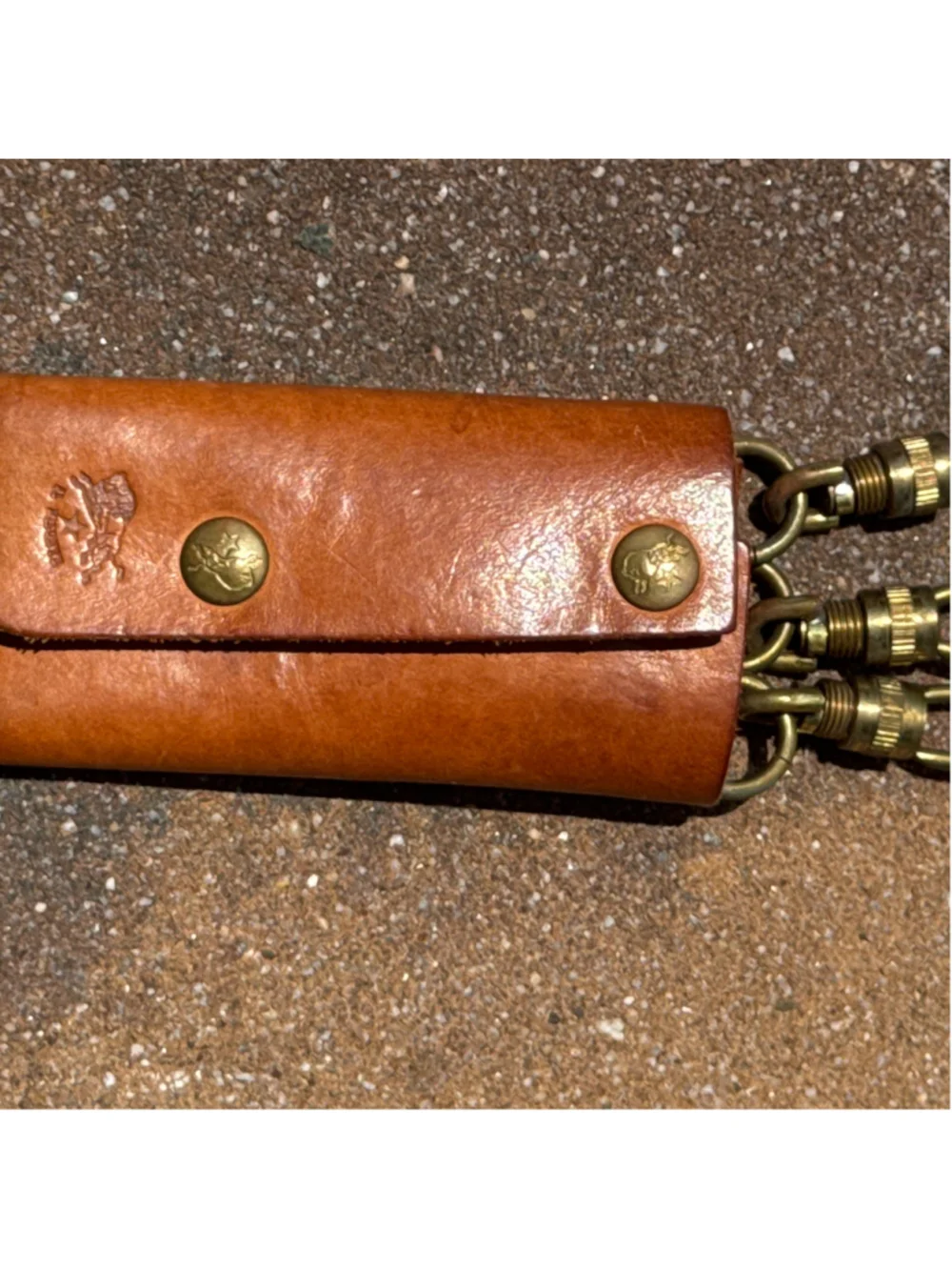 Il Bisonte Leather Key Holder One Size Brown Golde